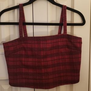 Red Plaid Crop Top size 0X